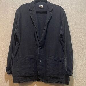 Flax Gray and Black Casual Blazer